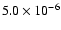 $5.0\times 10^{-6}$