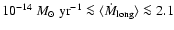 $10^{-14}~{M}_{\odot}~{\rm yr}^{-1} \la \langle \dot{M}_{{\rm long}} \rangle \la 2.1$