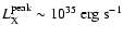$L_{{\rm X}}^{{\rm peak}}\sim 10^{35}~{\rm erg~s}^{-1}$