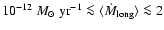 $10^{-12}~{M}_{\odot}~{\rm yr}^{-1} \la \langle \dot{M}_{{\rm long}} \rangle \la 2$