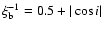 $\xi_{\rm b}^{-1}= 0.5 + \vert\cos i \vert$