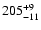 $205^{\rm +9}_{-11}$