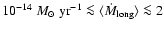 $10^{-14}~{M}_{\odot}~{\rm yr}^{-1} \la \langle \dot{M}_{{\rm long}} \rangle \la 2$