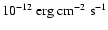 $10^{-12}~{\rm erg~cm}^{-2}~{\rm s}^{-1}$