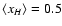 $\langle x_H \rangle =0.5$