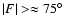$\vert F\vert>\approx 75\hbox {$^\circ $ }$