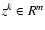 $z^{k}\in R^m$