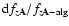 ${\rm d}f_{z{\bf A}}/f_{z{\bf A}-{\rm alg}}$