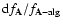 ${\rm d}f_{\bf A}/f_{{\bf A}-{\rm alg}}$