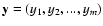 ${\bf y} = (y_1, y_2, ..., y_m)$