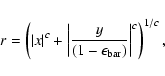 \begin{displaymath}r= \left( \vert x\vert^c +
\left\vert \frac{y}{(1-\epsilon_{\rm bar})}\right\vert^c \right)^{1/c},
\end{displaymath}