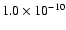 $1.0\times 10^{-10}$