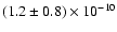 $(1.2\pm 0.8)\times 10^{-10}$