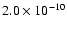 $2.0 \times 10^{-10}$