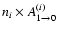 $n_i \times A_{1 \rightarrow 0}^{(i)}$