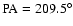 ${\rm PA}=209.5^\circ$
