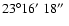 $23\degr16\hbox{$^\prime$ }18\hbox{$^{\prime\prime}$ }$