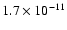 $1.7\times10^{-11}$