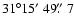 $31\degr15\hbox{$^\prime$ }49\hbox{$.\!\!^{\prime\prime}$ }7$