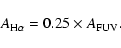 \begin{displaymath}A_{\rm H\alpha}= 0.25\times A_{\rm FUV}.
\end{displaymath}