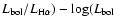 $L_{\rm bol}/L_{\rm H\alpha})-\log(L_{\rm bol}$