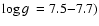 $\mbox{$\log g$ }=7.5{-}7.7)$