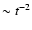$\sim t^{-2}$