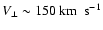 $V_{\perp} \sim 150 ~ \rm {km~~s^{-1}}$