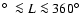 $\hbox{$^\circ$ }\la L \la 360\hbox{$^\circ$ }$