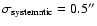$\sigma_{\rm systematic}=0.5''$