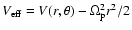 $V_{\rm eff}=V(r,\theta)-\Omega_{\rm p}^2r^2/2$