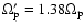 $\Omega _{\rm p}'= 1.38 \Omega _{\rm p}$