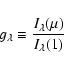 \begin{displaymath}g_\lambda \equiv { I_\lambda(\mu) \over I_\lambda(1) }
\end{displaymath}