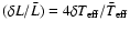 $(\delta L/\bar{L}) = 4 \delta T_{\rm eff}/\bar{T}_{\rm eff}$