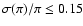 $\sigma(\pi)/\pi\leq 0.15$