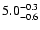 $\rm 5.0^{-0.3}_{-0.6}$