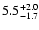 $\rm 5.5^{+2.0}_{-1.7}$