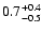 $\rm0.7^{+0.4}_{-0.5}$