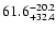 $\rm 61.6^{-20.2}_{+32.4}$