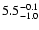 $\rm 5.5^{-0.1}_{-1.0}$