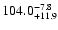 $\rm 104.0^{-7.8}_{+11.9}$