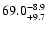 $\rm 69.0^{-8.9}_{+9.7}$