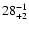$\rm 28^{-1}_{+2}$
