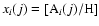 $x_i(j)=[{\rm
A}_i(j)/{\rm H}]$