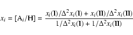 \begin{displaymath}x_i=[{\rm A}_i/{\rm H}] = \frac{x_i({\rm I})/\Delta^2 x_i({\r...
...({\rm II})} {1/\Delta^2 x_i({\rm I})+1/\Delta^2 x_i({\rm II})}
\end{displaymath}