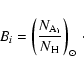 \begin{displaymath}B_i=\left(\frac{N_{\rm A_i}}{N_{\rm H}}\right)_\odot ~ \cdot
\end{displaymath}