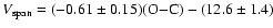 $V_{\rm span} = (-0.61 \pm 0.15) ({\rm O{-}C})-(12.6\pm 1.4)$