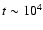 $t \sim 10^{4}$