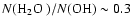 $N(\mbox{$\rm H_2O$ })/N({\rm OH}) \sim 0.3$