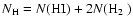 $N_{\rm H}= N({\rm HI})+2N(\mbox{$\rm H_2$ })$
